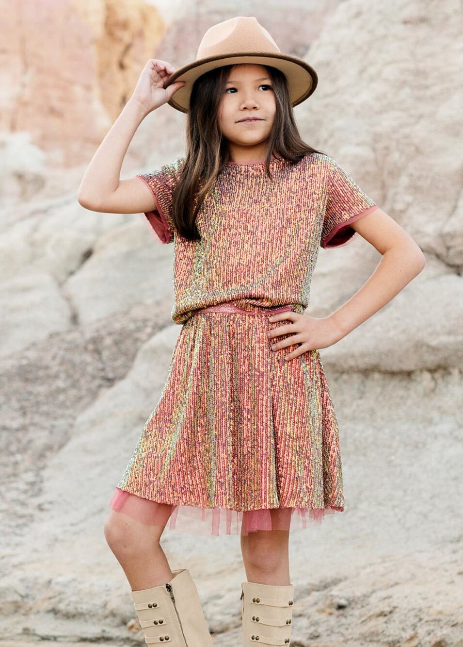 Joyfolie Mia Joy Izzy Top in Wild Rose Girl’s Size 5